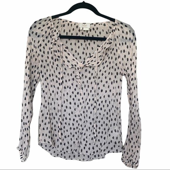 kate spade silk long sleeve polka dot blouse size 2 - Picture 1 of 11